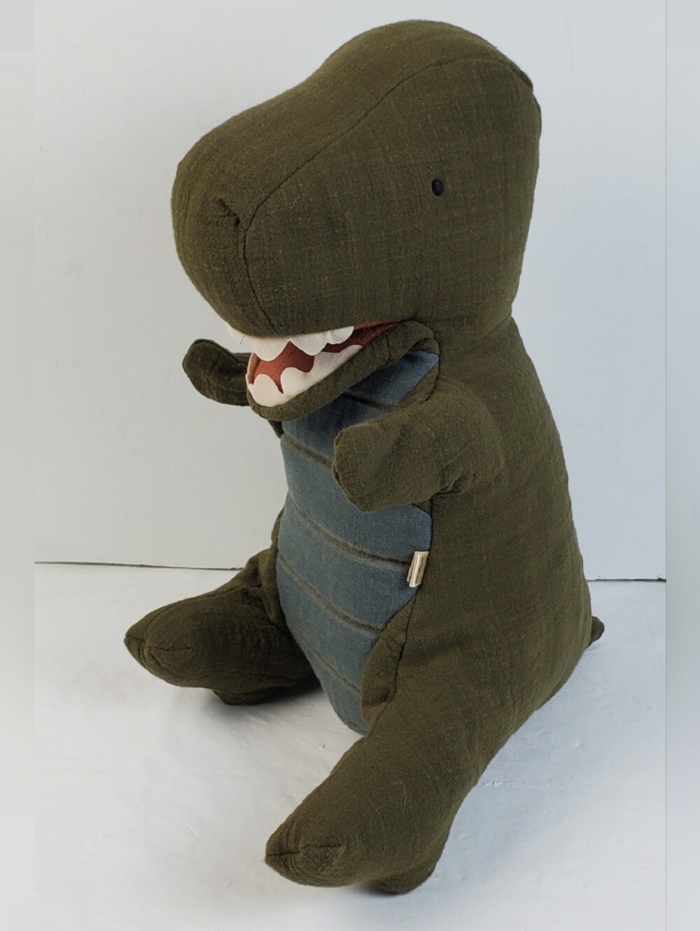 Maileg 2020 Gantosaurus Rex Dinosaur Hand Puppet Cotton Linen Soft - EUC